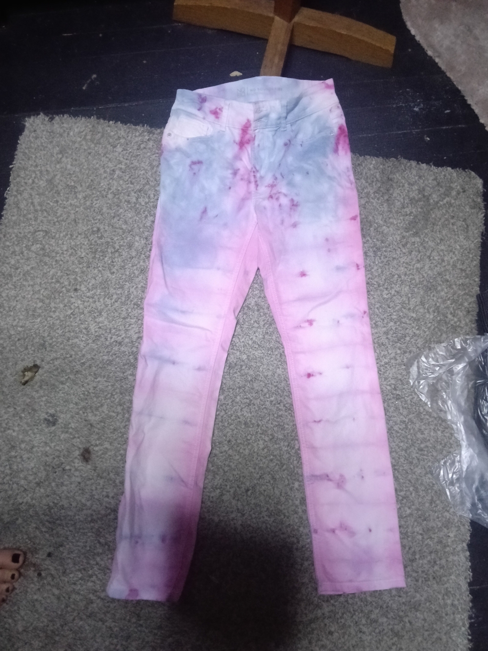 No Boundaries Tie-Dye Pink and Blue Junior Jeans